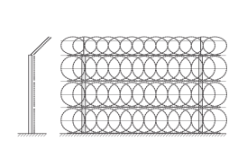Чертеж забора из плоского барьера Егоза с одиним козырьком