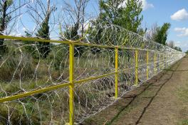 Ограждение из Егозы в три ряда