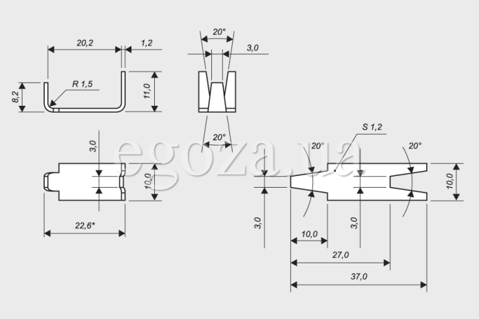 Чертеж скобы Стандарт для колючей проволоки Егоза