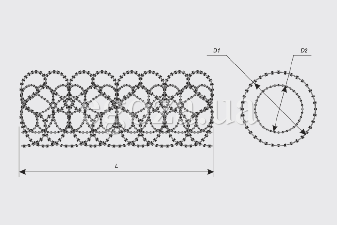 Чертеж двойного спирального барьера Егоза