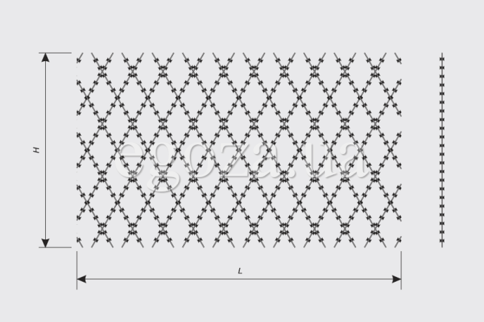 Чертеж колючей сетки Егоза