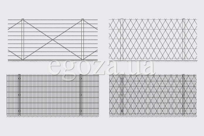 Чертежи монтажа заборов и ограждений