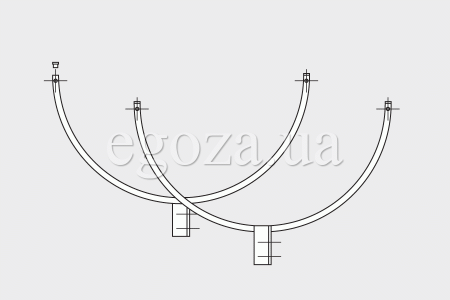 Drawing holders for dowels for mounting Egoza barbed wire 