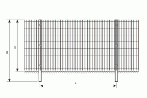 Drawing of the fence of welded panels